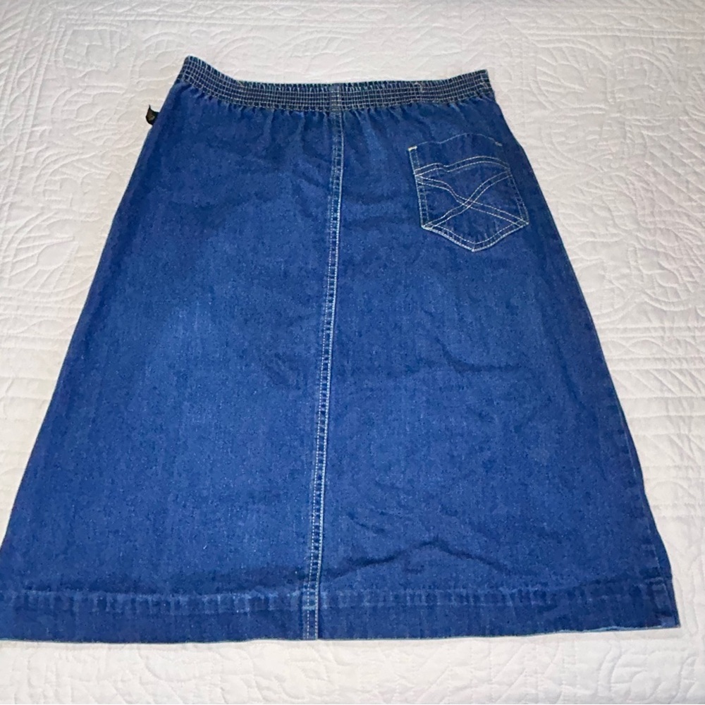 Vintage Sasson Denim Jean Skirt 70s 80s Made In USA Size 5-6 14” Waist 23” Long